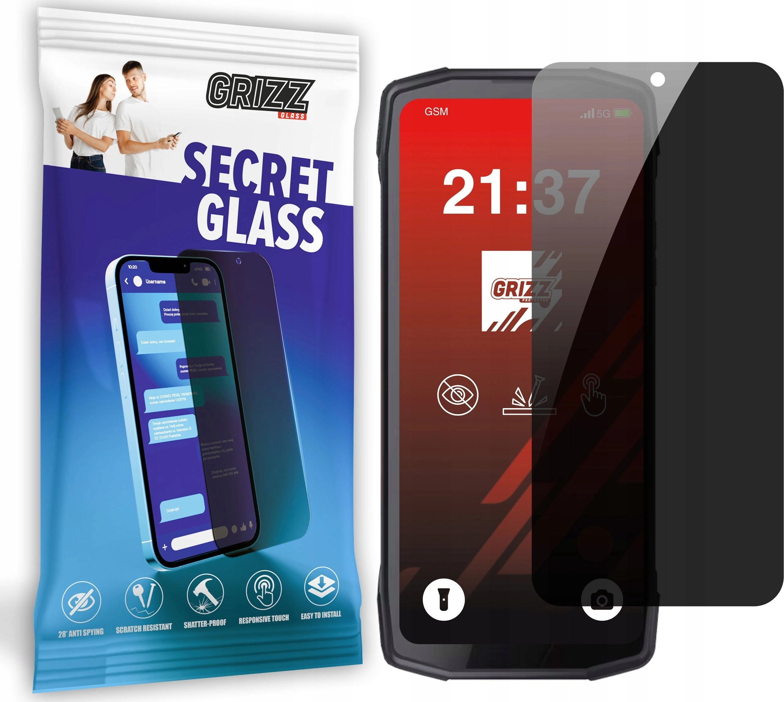 GrizzGlass SecretGlass privacy glass for Cubot