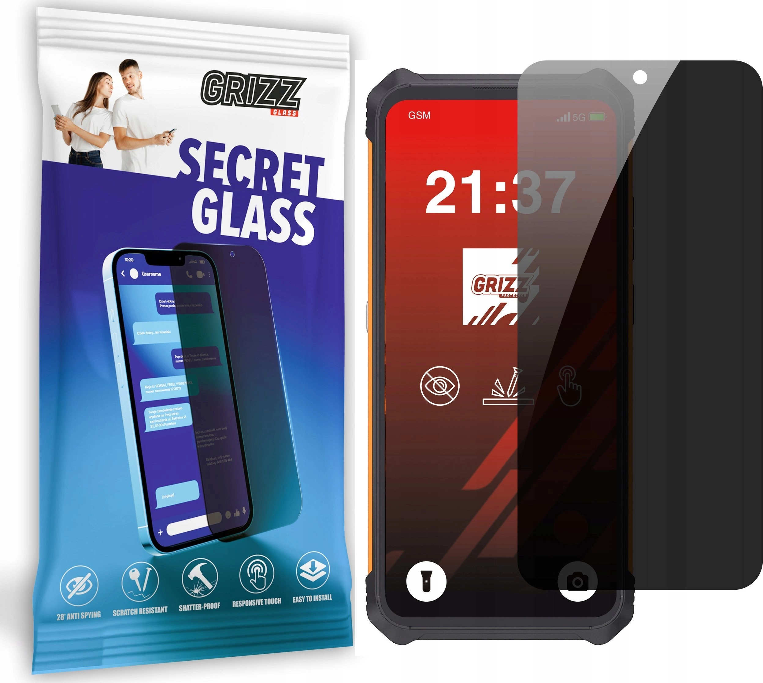 GrizzGlass SecretGlass privacy glass for Cubot