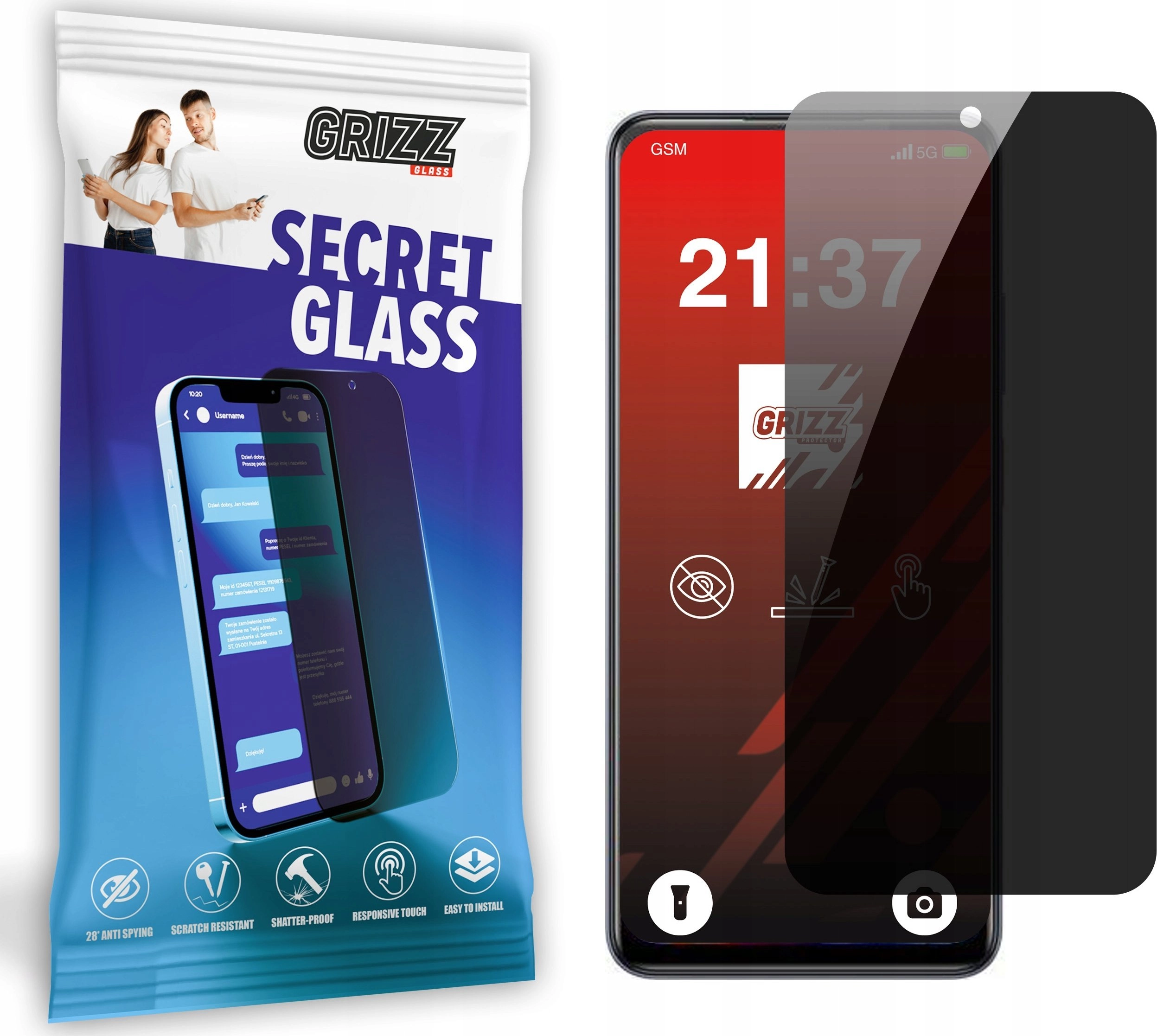 GrizzGlass SecretGlass privacy glass for ZTE