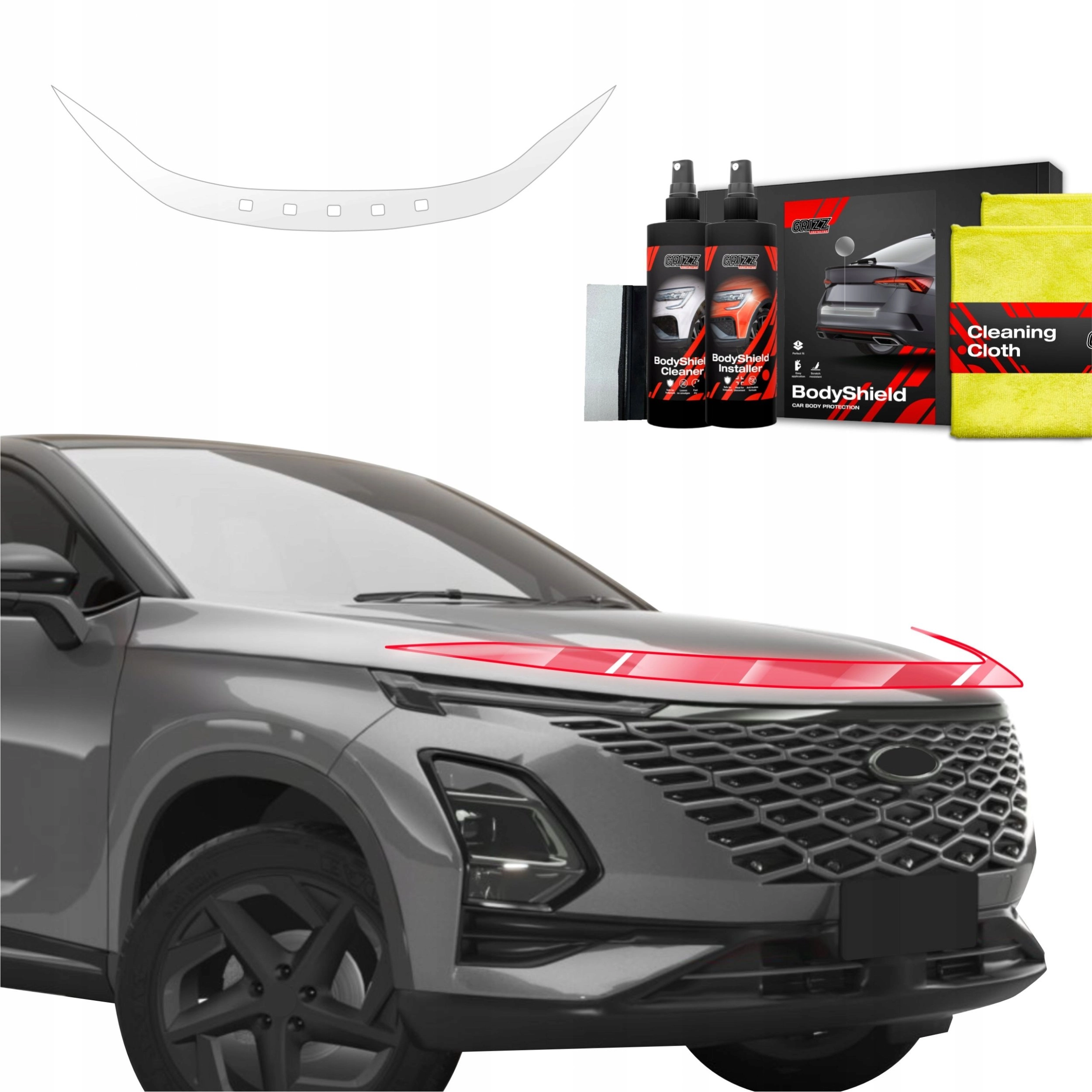 GrizzGlass GrizzGlass BodyShield hood protection foil