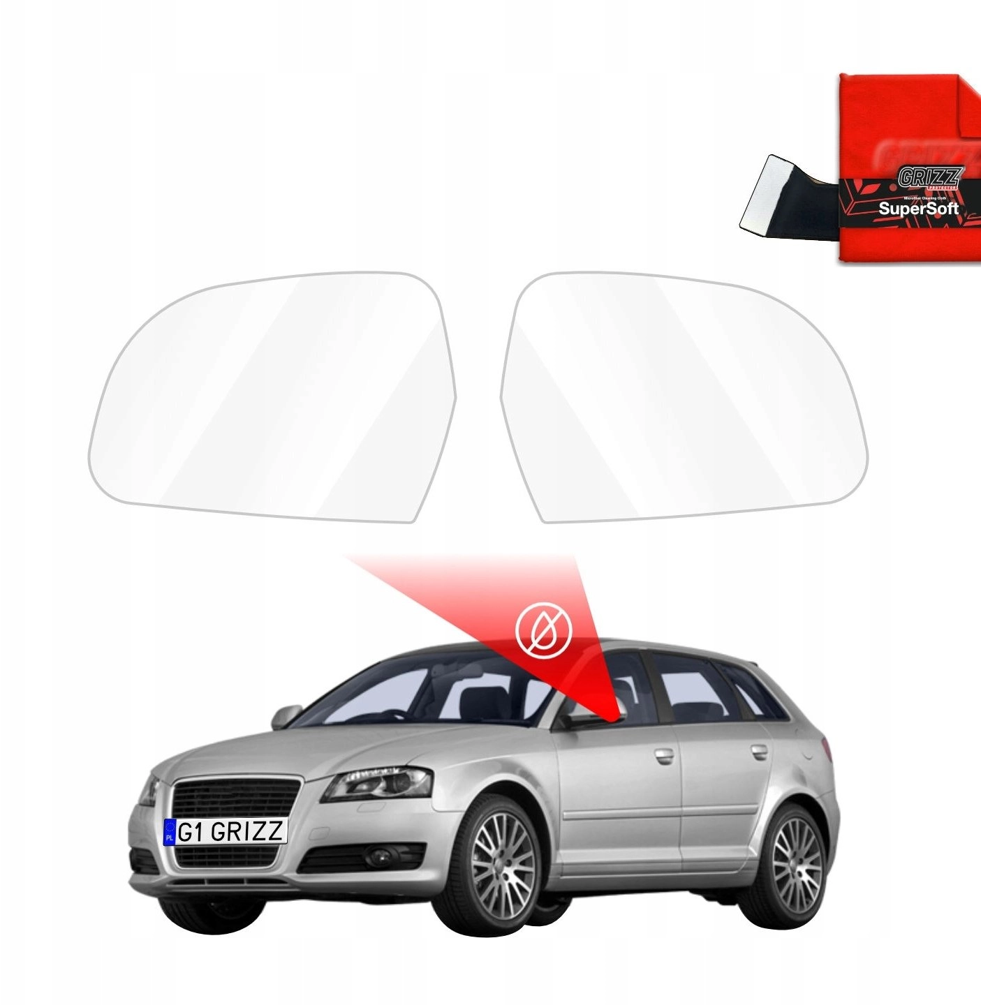 GrizzGlass Rainproof mirror foil GrizzGlass ZeroDrop