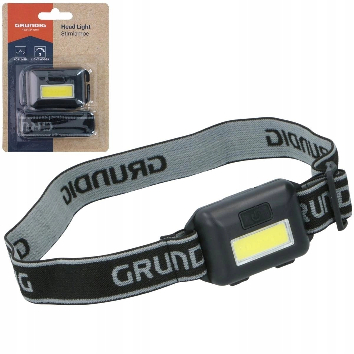 GRUNDIG COB LED HEADLAMP - BLACK