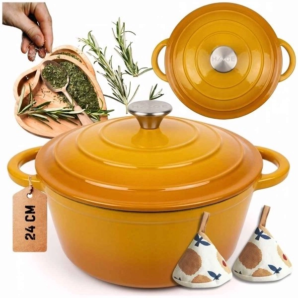 Atusa ENAMELED CAST FORWARD POT 24cm