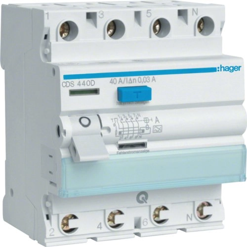 RCCB Residual current circuit breaker 3P+N