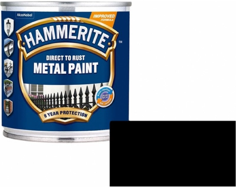 PAINT HAMMERITE BLACK SATIN 250ML 15088948
