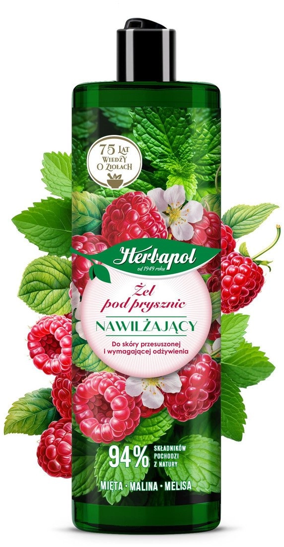 HERBAPOL Żel pod prysznic nawilżający Mięta
