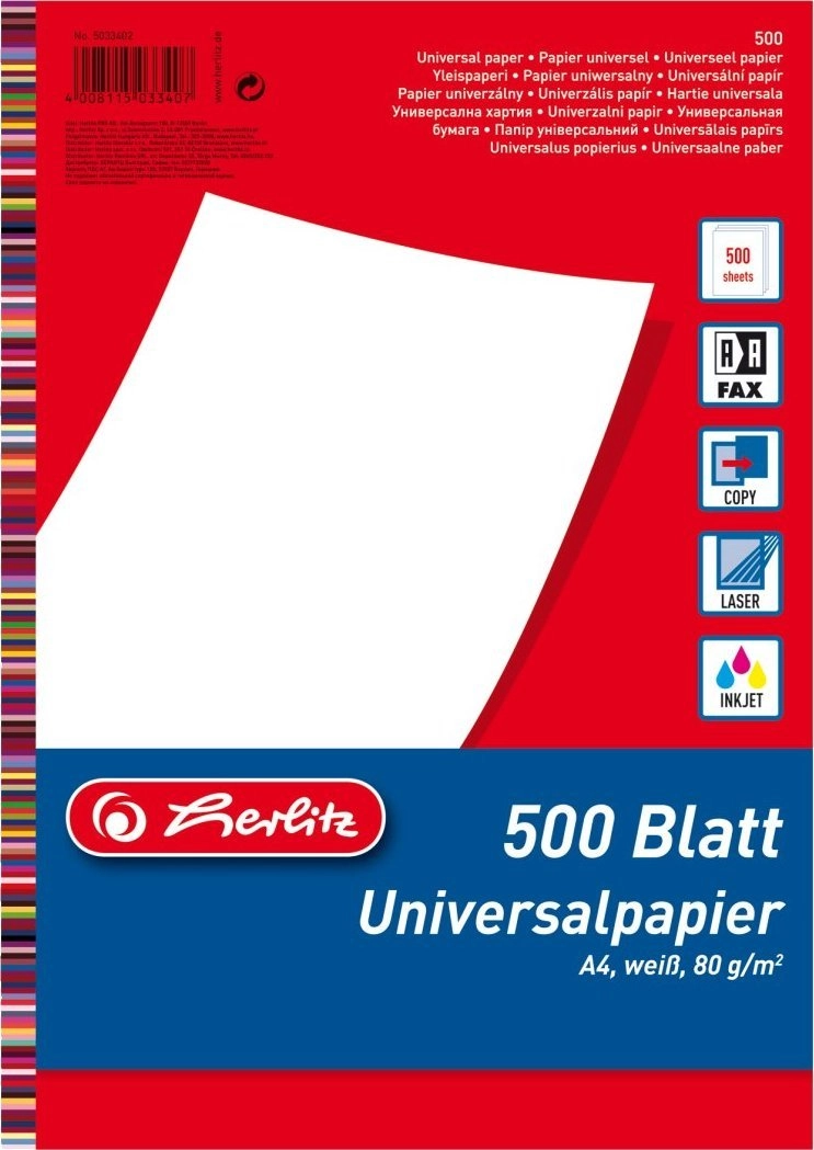 Herlitz Universal paper A4 80g bialy