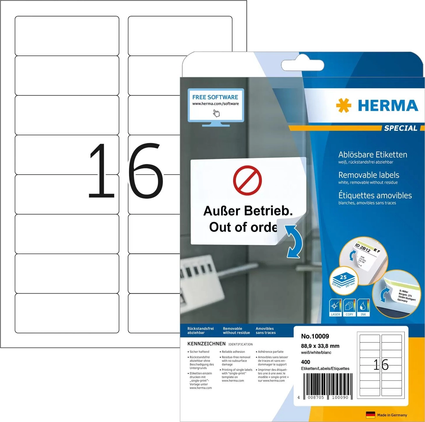 Herma HERMA labels A4 white 88