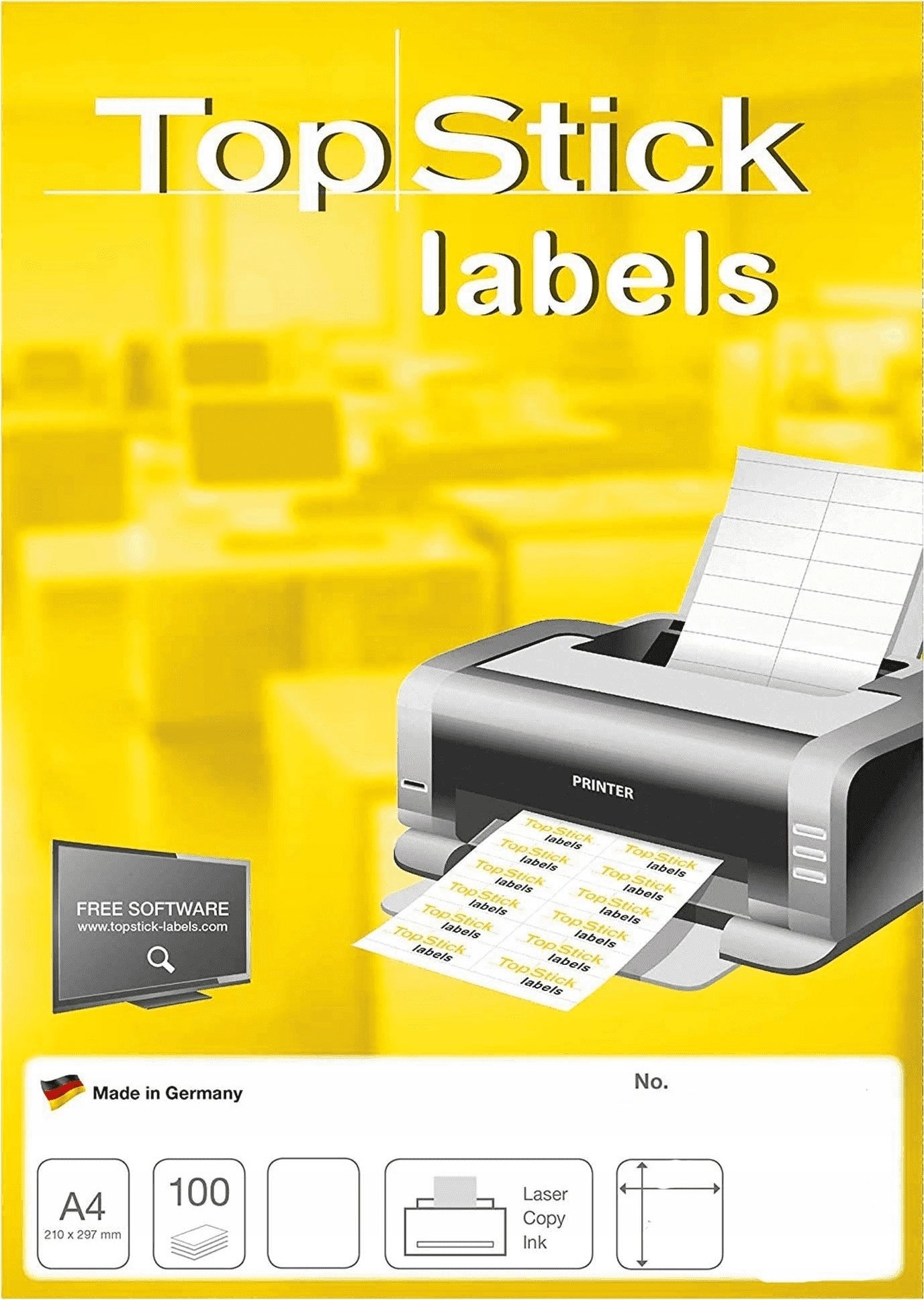 Labels TopStick 210x297 mm (A4) white