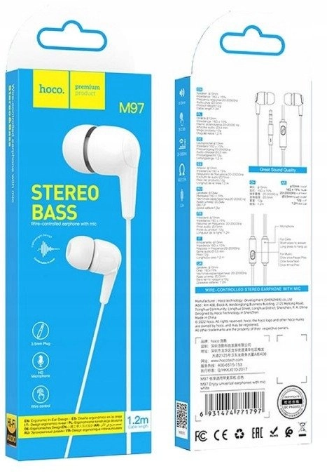 Hoco M97 wired in-ear headphones 3