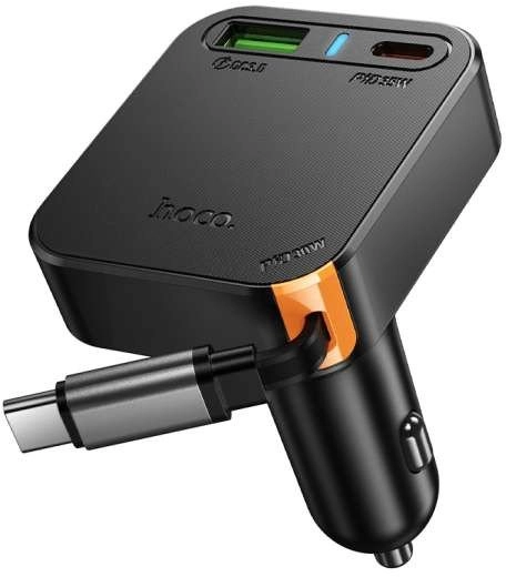 Hoco car charger with retractable cable