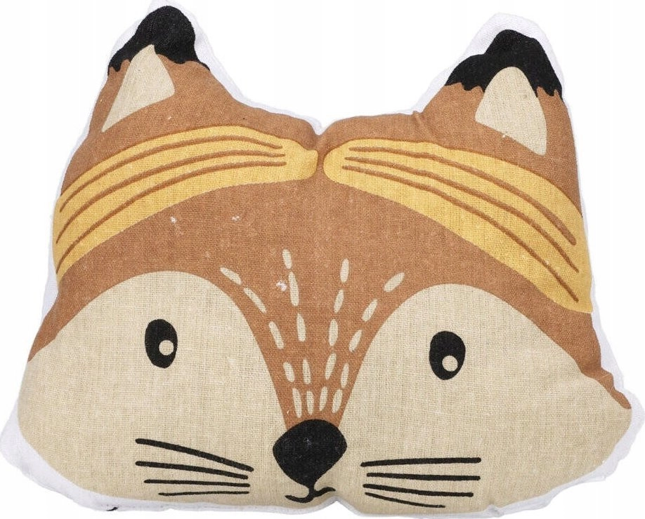 Animal children`s pillow with ears  cotton