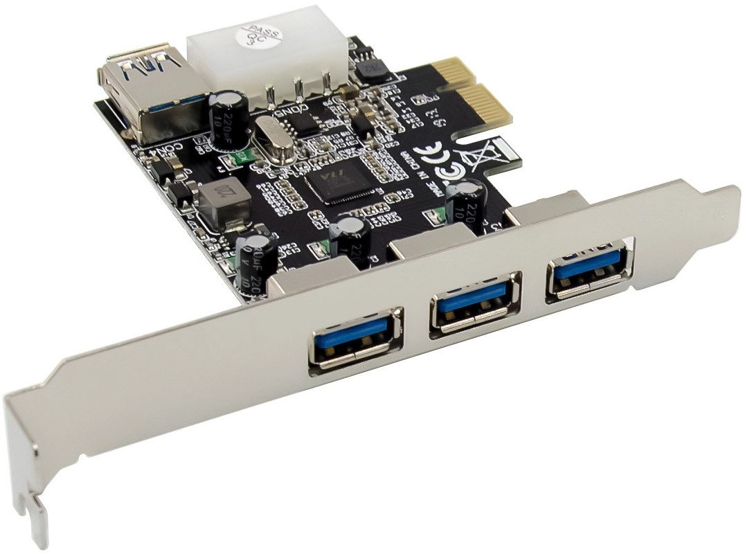 InLine PCIe card - 3x+1x USB