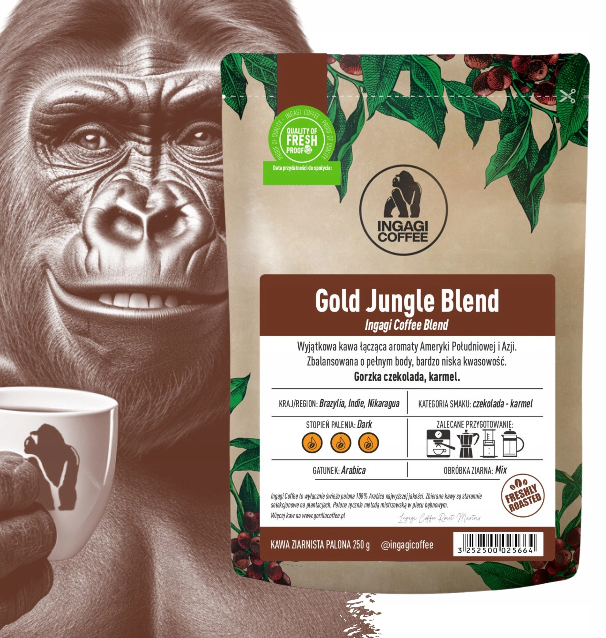 Ingagi coffee beans Coffee Gold Jungle