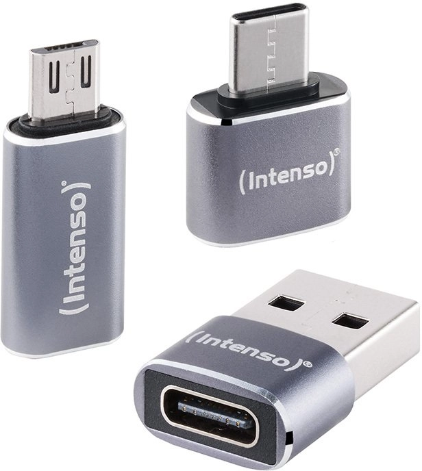 Intenso 3 komplektu USB adapteris MIX USB-C/A/MICRO MIX480 Aluminiu