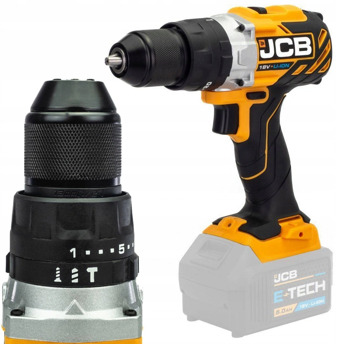 Cordless drill/driver 18V (without battery) JCB-18BLCD-B-E