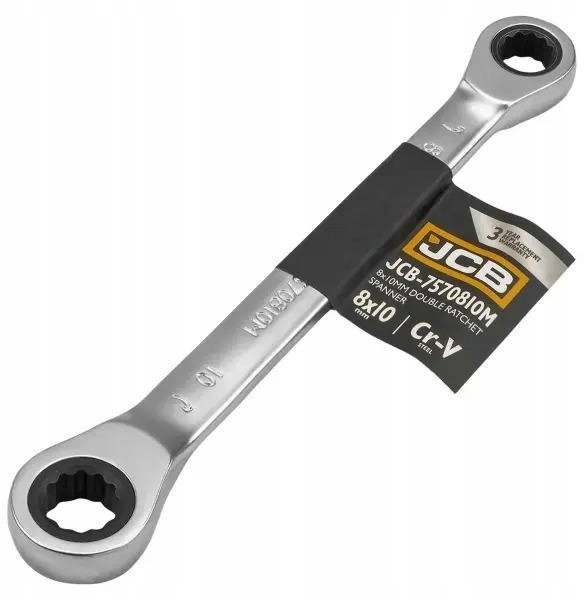 Double-sided box wrench with ratchet 8x10mm