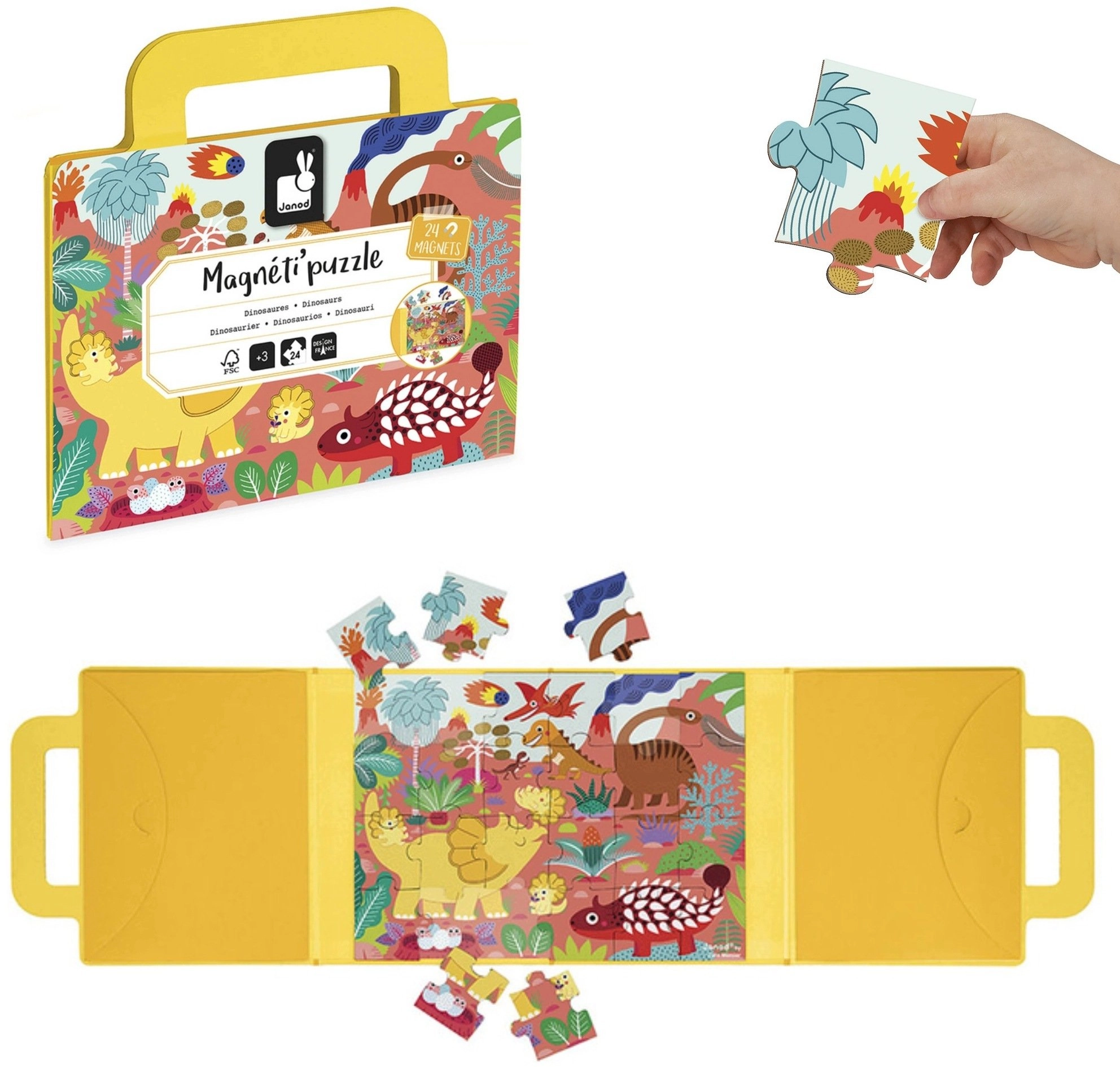 Janod Dinozaury Magneti`puzzles ( J05414 3700217354145