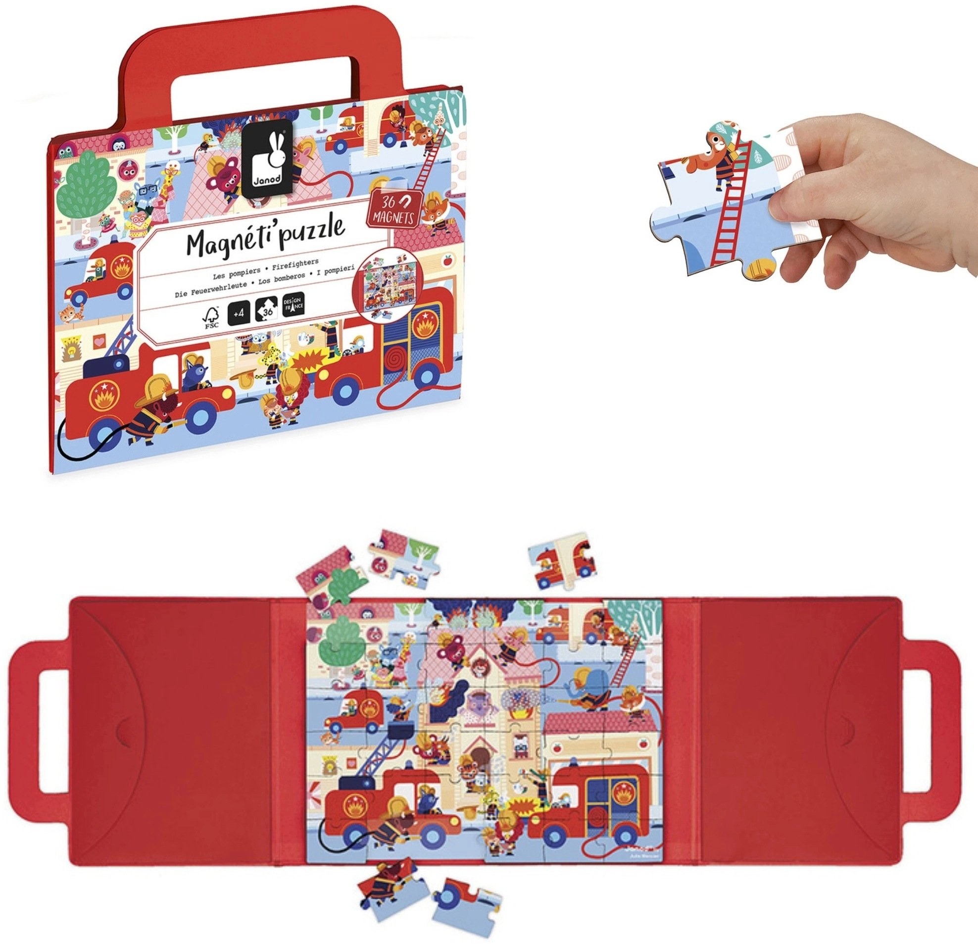Janod StraÅ¼ PoÅ¼arna Magneti`puzzles 36el. (