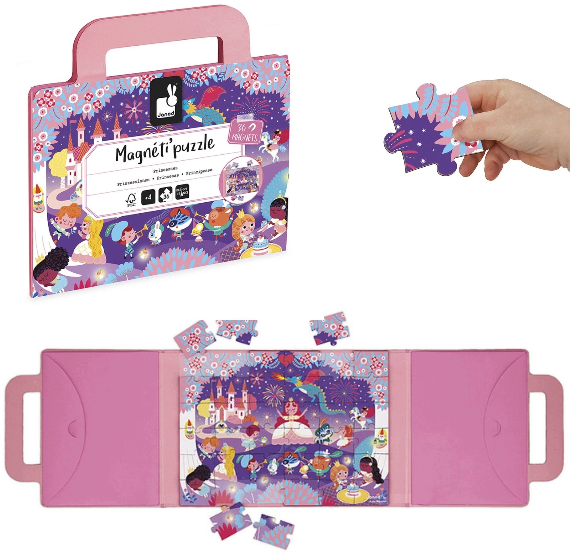 Janod KsiÄÅ¼niczki Magneti`puzzles 36el. ( J05418