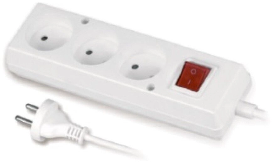Extension cable with switch  3-socket b/u