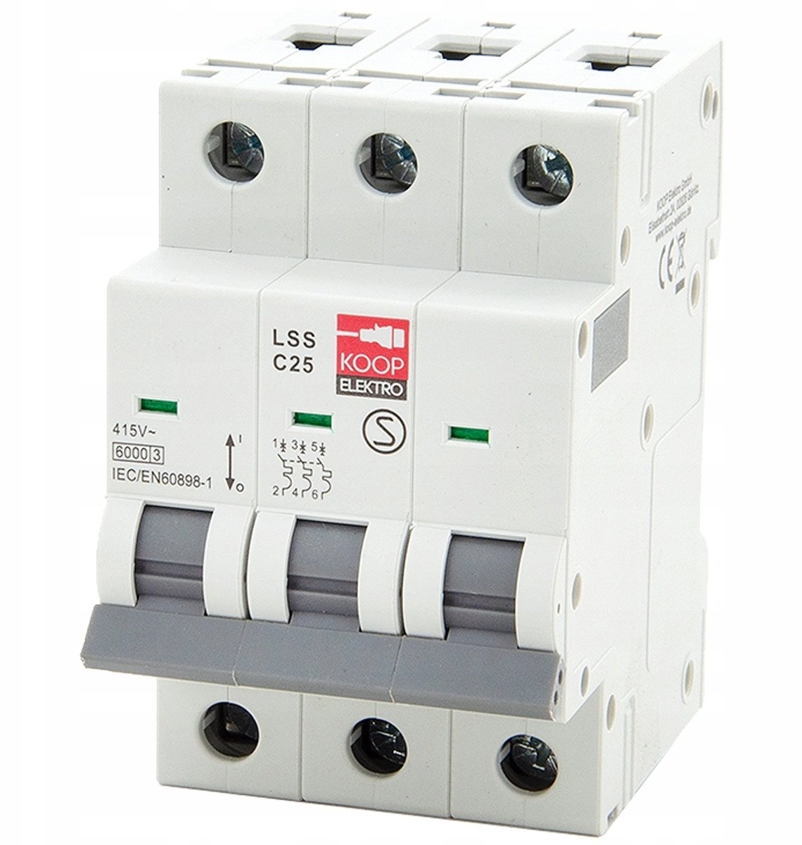 Circuit breaker 3P C 25A 6kA