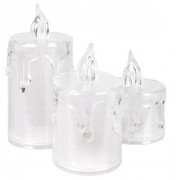 SET OF 3 DECORATIVE CANDLES DECORATED