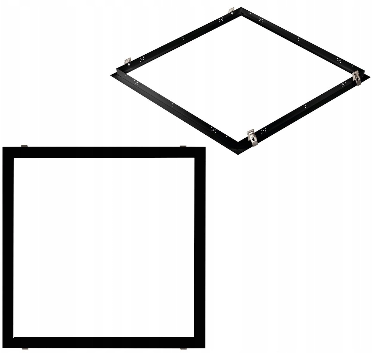Flush-mounted mounting frame for LED panels