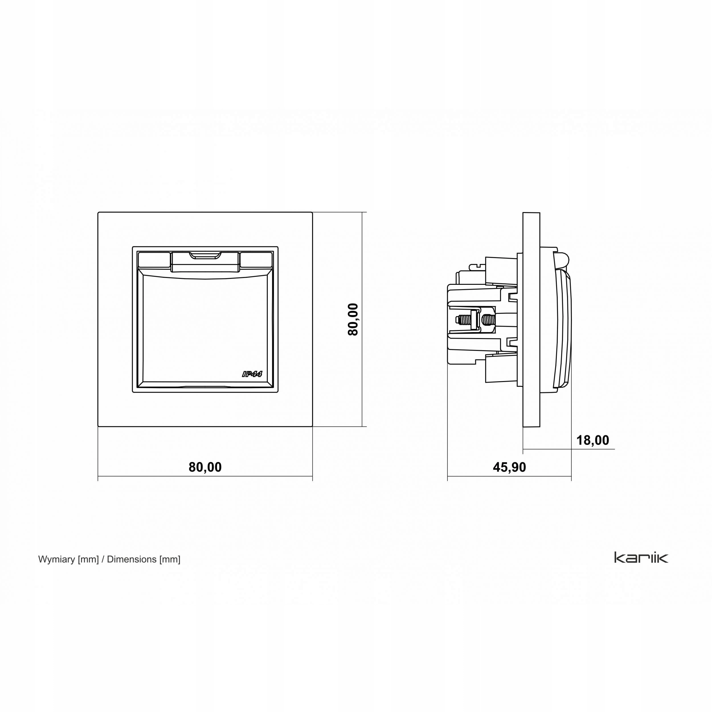 MINI Splash-proof socket mechanism with grounding