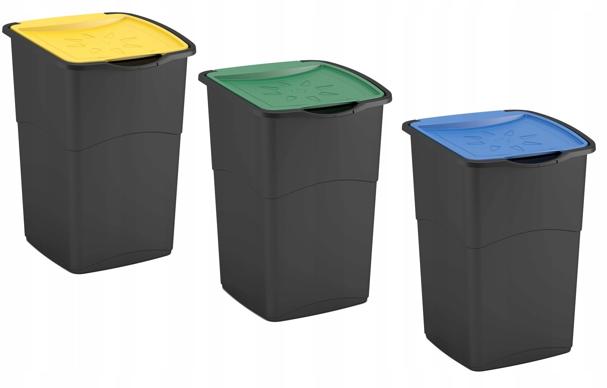 Set of 3 waste buckets. Koral