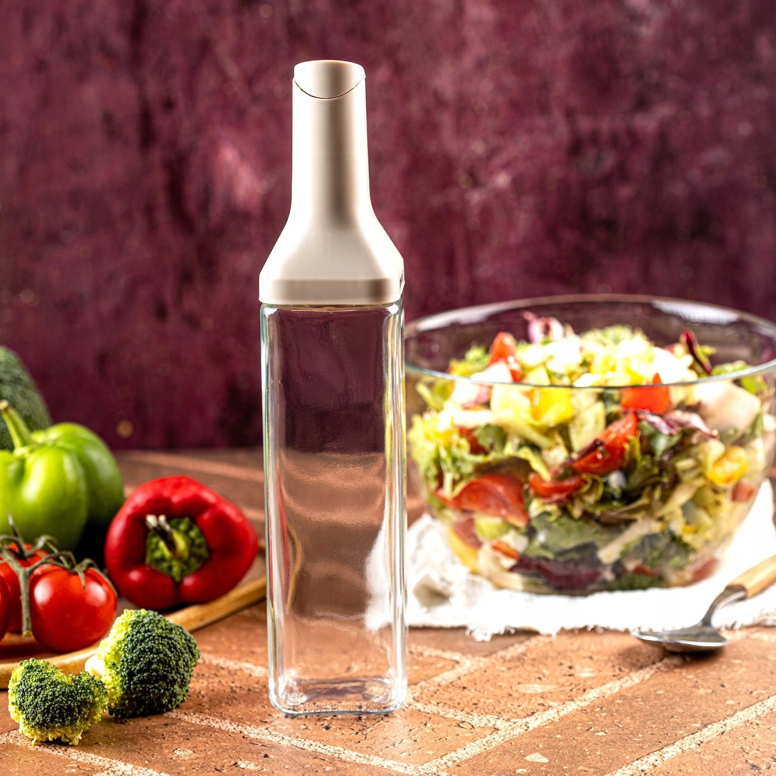 KingHoff Glass bottle with pourer for