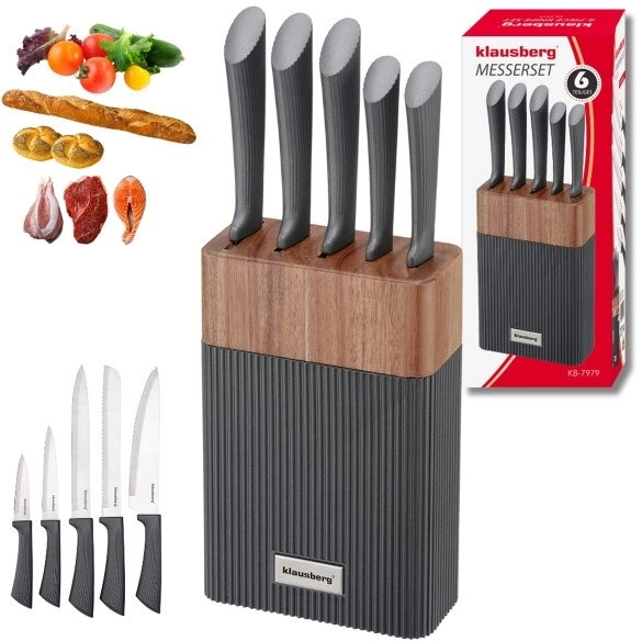 Klausberg KNIFE SET IN ACACIA BLOCK