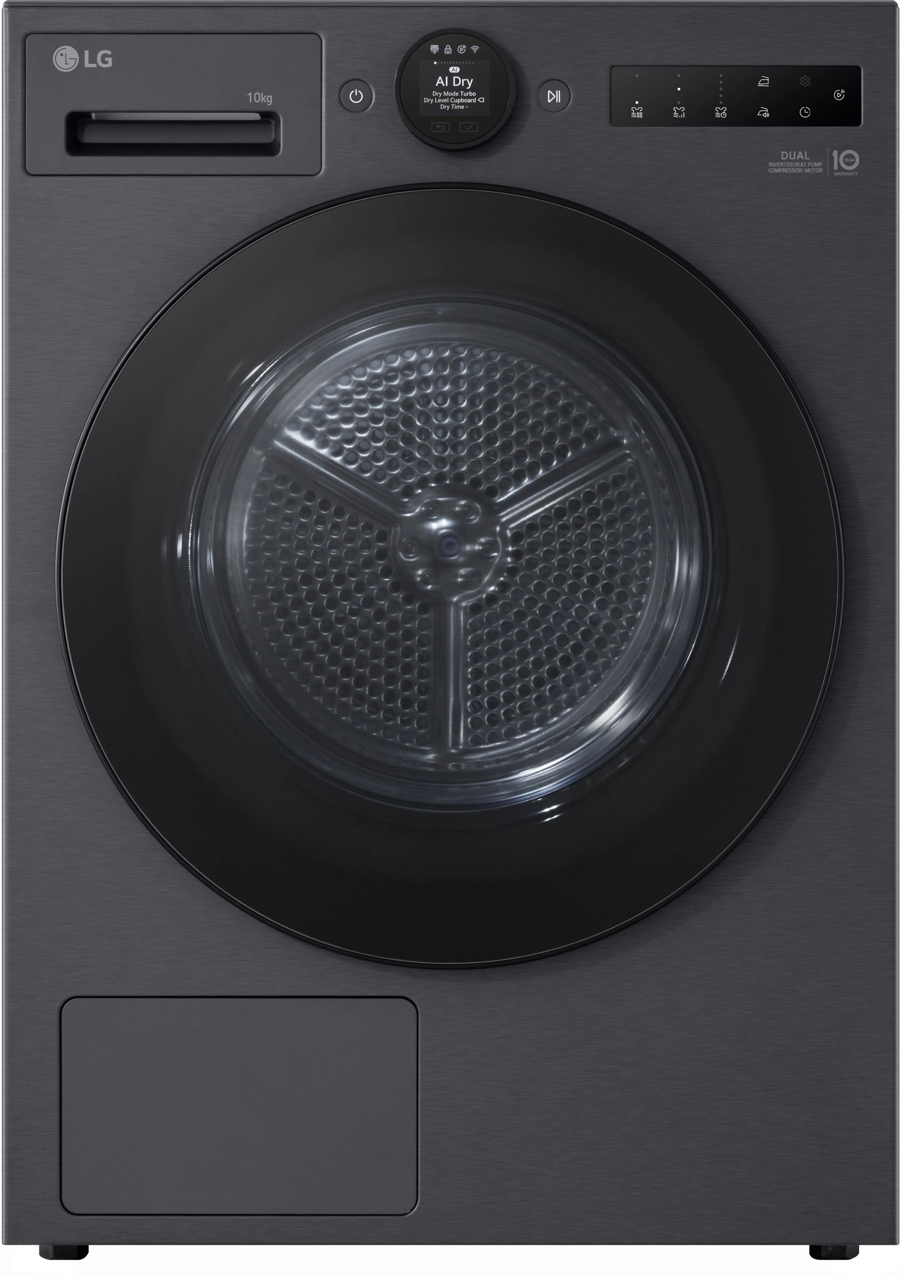 LG RHX7010TBB tumble dryer Freestanding Front-load