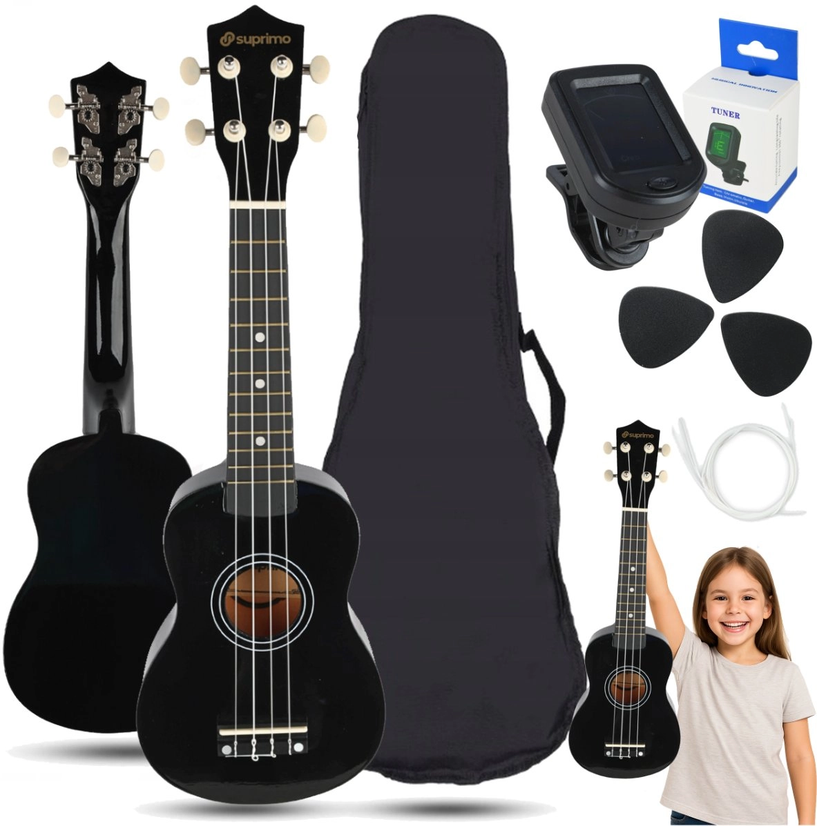 SUPRIMO UK21 SET BK ukulele sopranowe