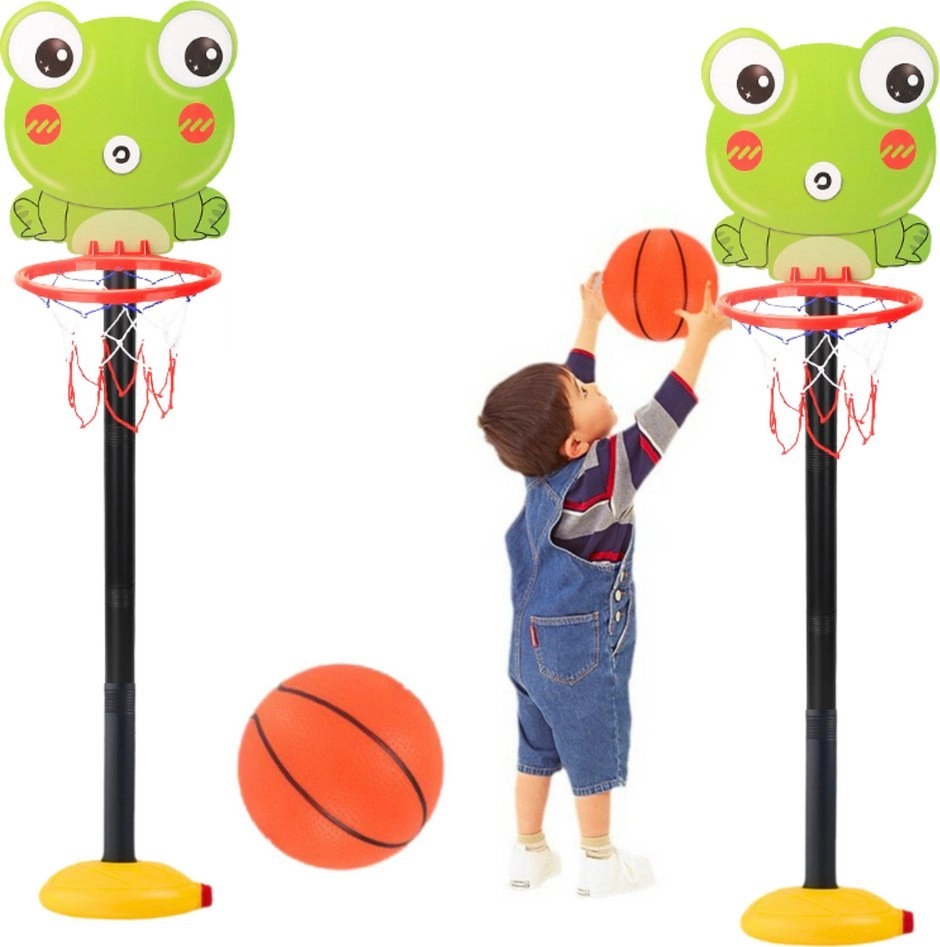 Adjustable Basketball Basket Green Frog 110
