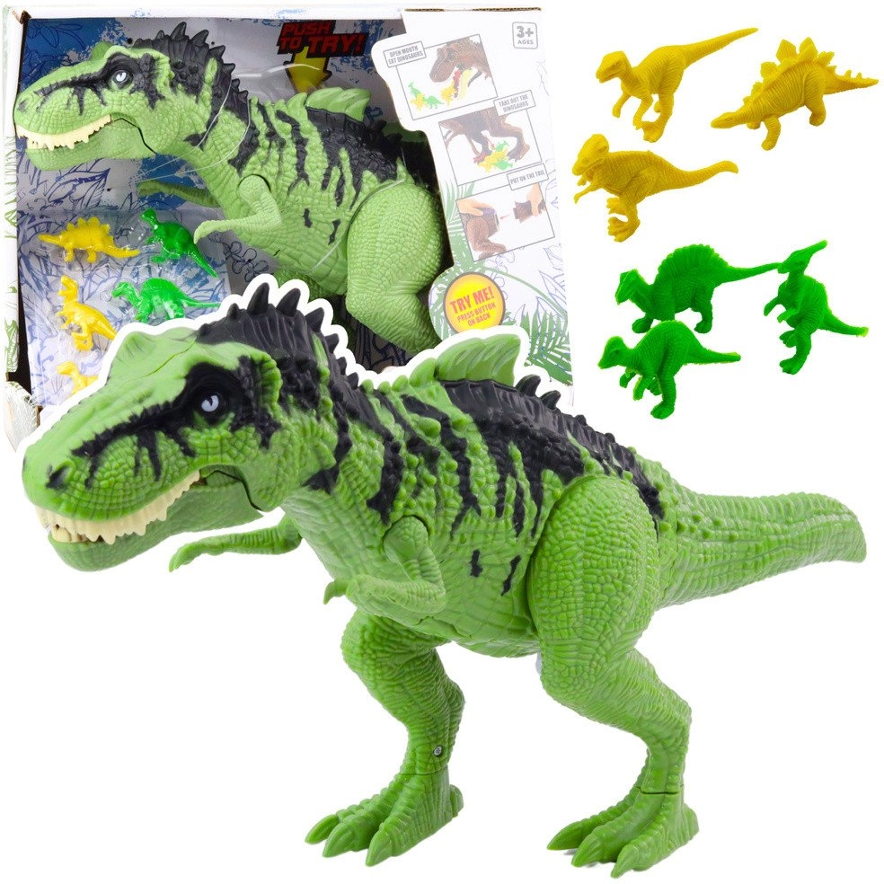Zestaw Dinozaur Z Małymi Figurki Ruchomy