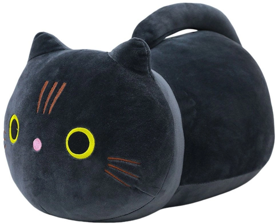 Plush cuddly cat mascot with a
