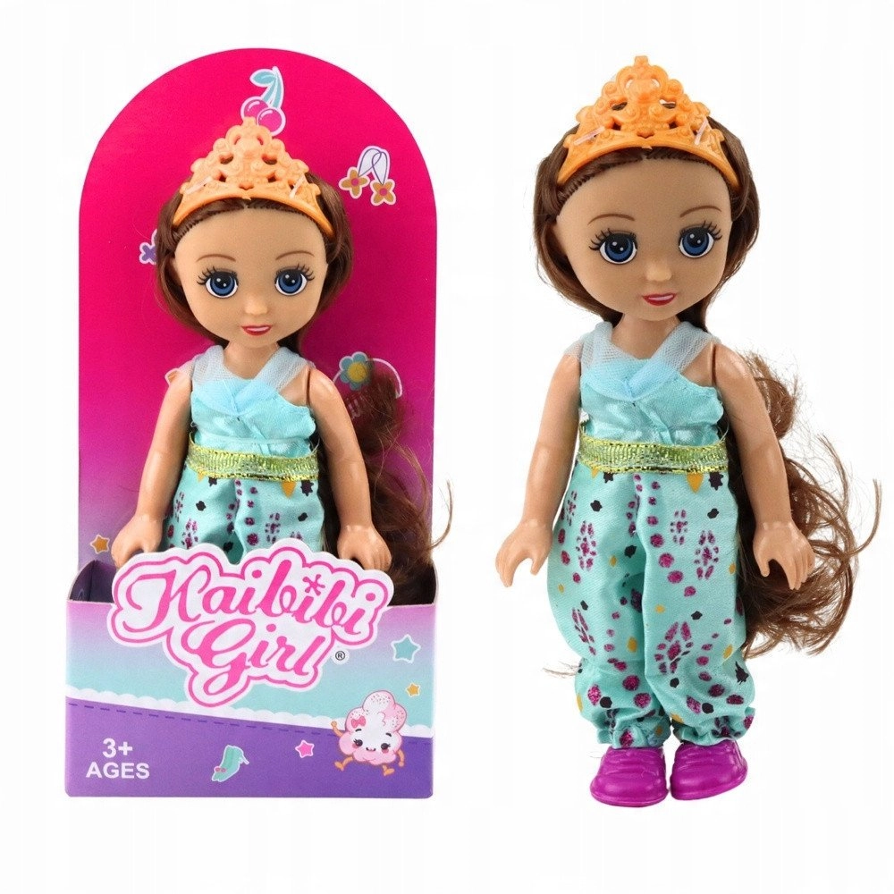 Mini Laleczka Księżniczka Korona Zdobiona Sukienka