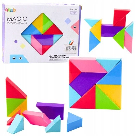 Magnetic Blocks Tangram Colorful Puzzle Stickers