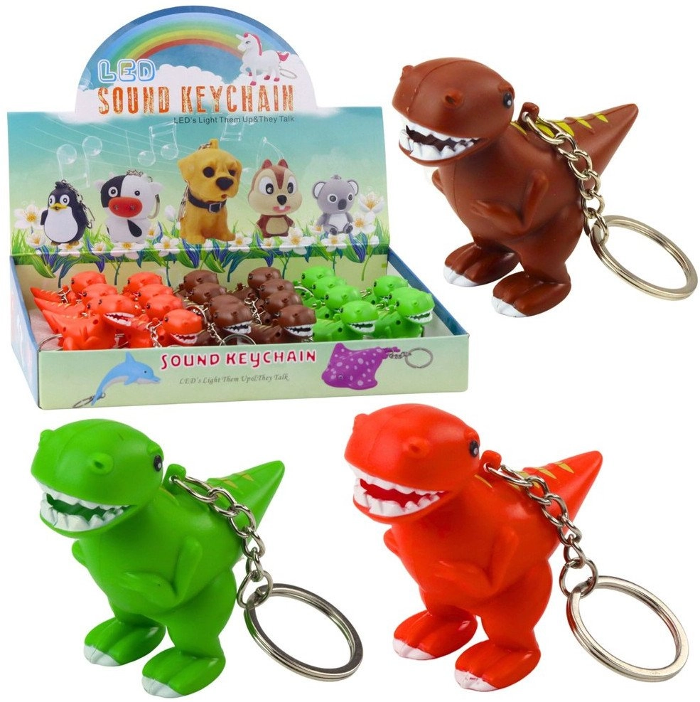 Backpack Keychain Dinosaur LED Flashlight Sounds