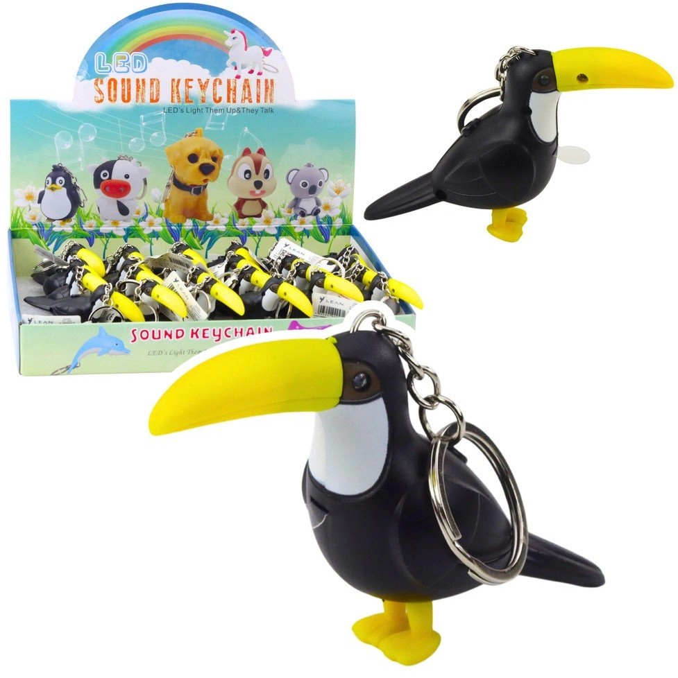 Toucan Backpack Keychain LED Flashlight Sounds