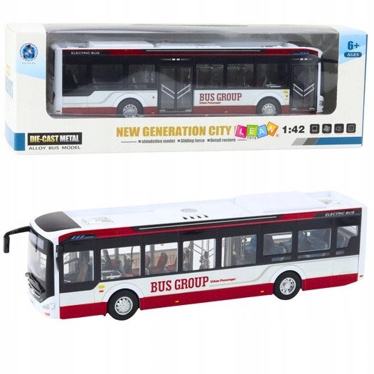 Metal city bus with light and
