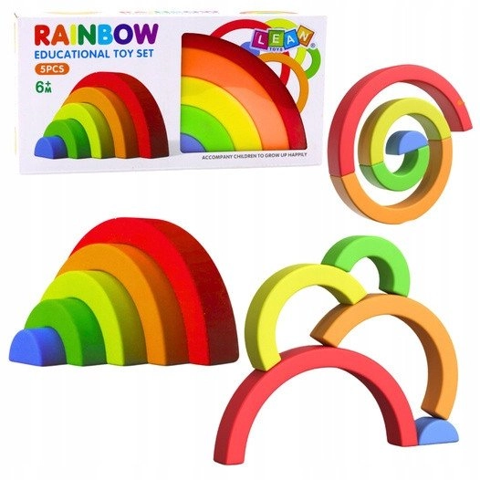 Rainbow rubber rainbow puzzle 5 pieces