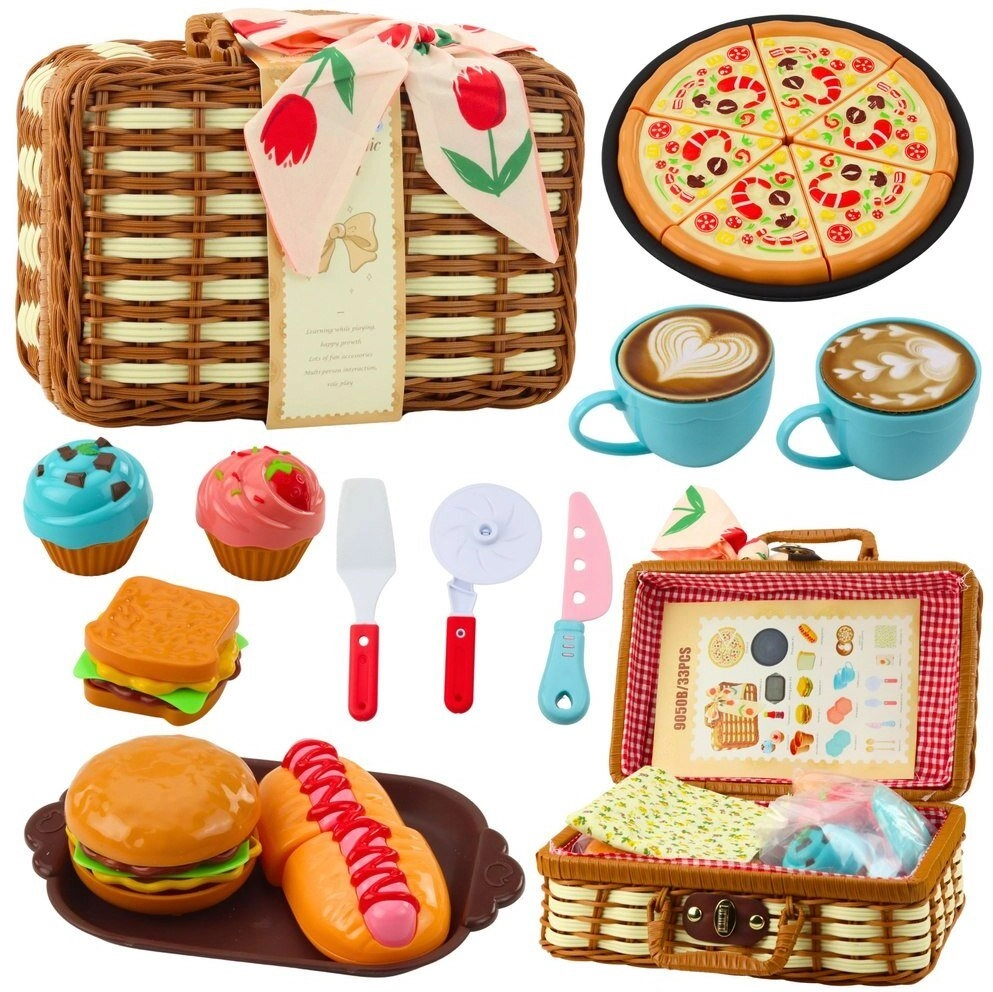 Picnic Set Woven Basket Food Accessories