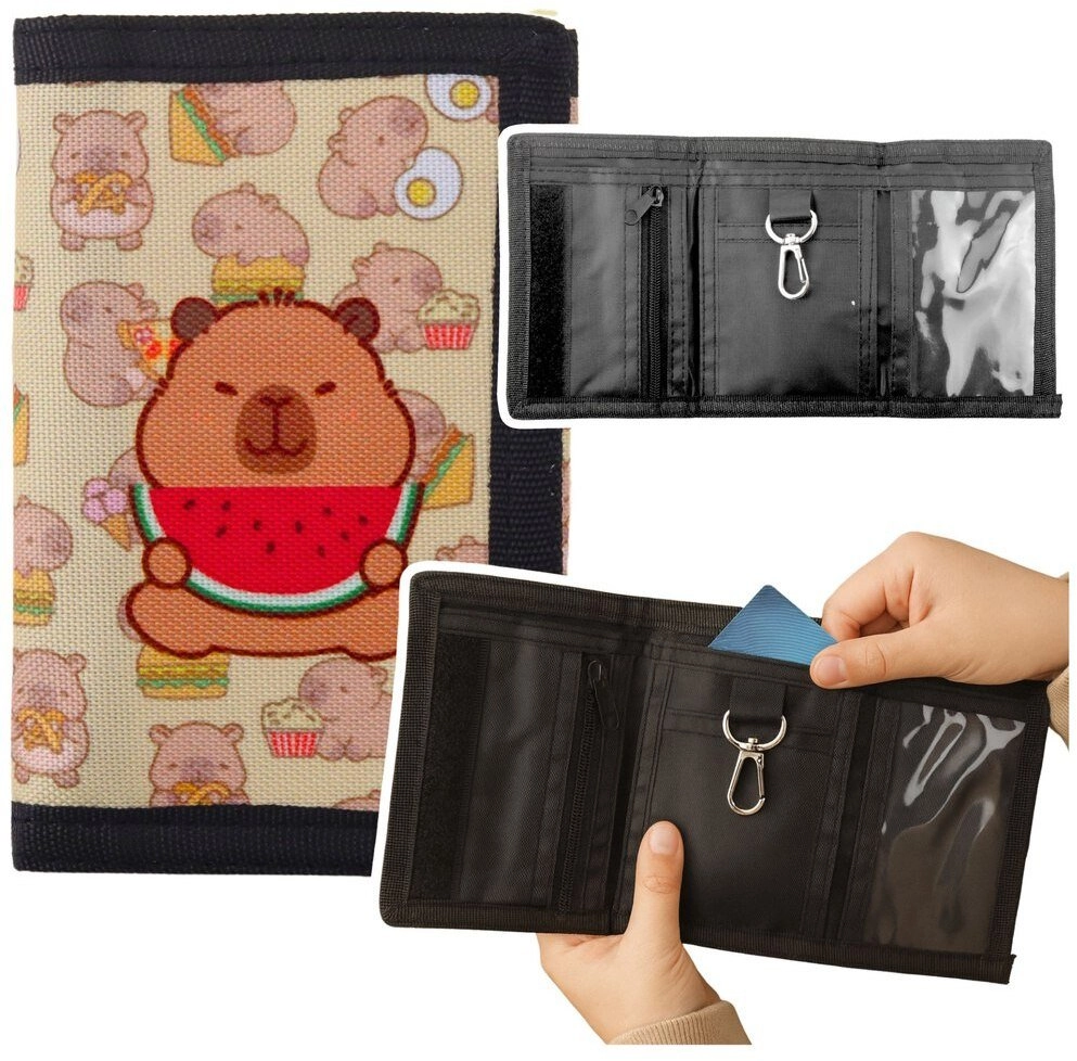 LeanToys Children`s Velcro Wallet with Carabiner