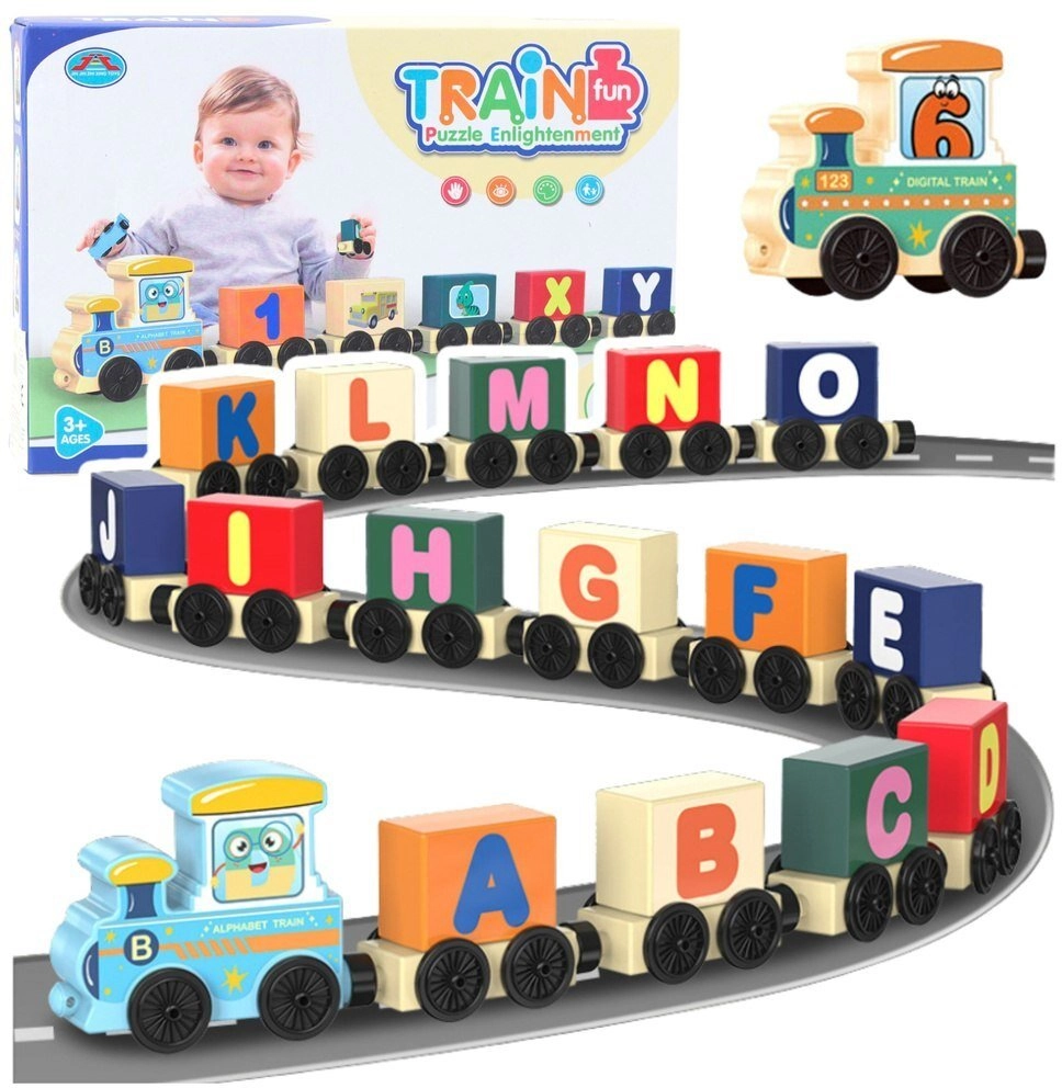 Educational Train Building Blocks Letters Numbers