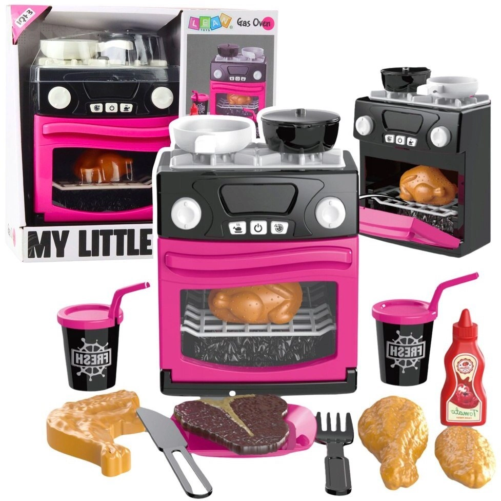 Toy stove with oven and accessories