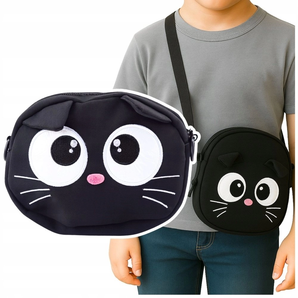 Adjustable zippered cat bag black 21x16cm