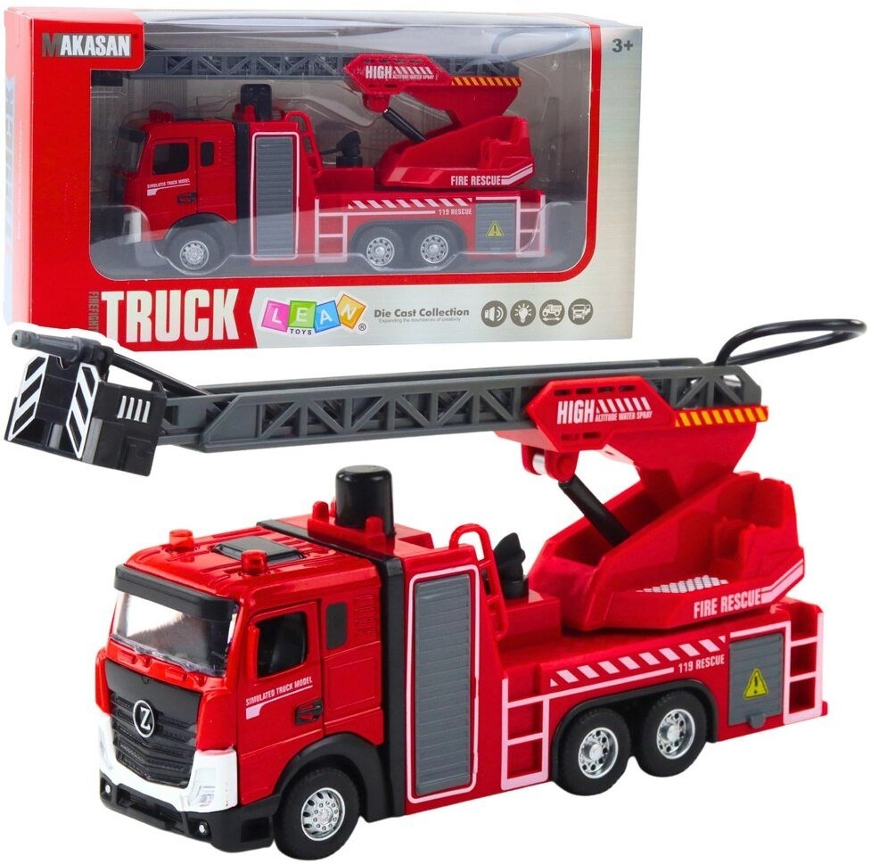 Fire Truck With Boom Hose Spraying