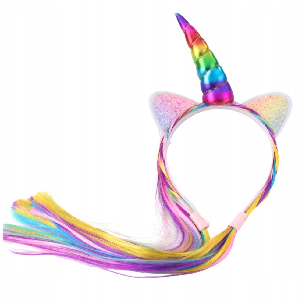 Headband With Unicorn Horn Colorful Hair